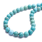 BEADIA Natural Blue Turquoise Stone Round Loose Semi Gemstone Beads for Jewelry Making 4MM 89PCS - color: Blue Turquoise, size: 4mm