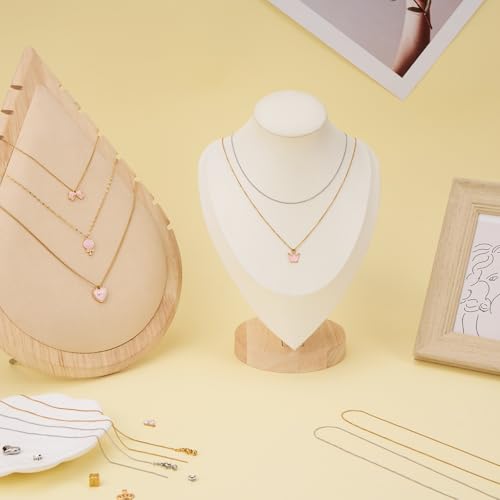 Crisjanggo 10 Pack Gold Plated Cable Chain for Jewelry Making Stainless Steel Chain Bulk 20 Inch Adjustable Necklace with Rubber Stopper Beads for Women - color: Gold Cable