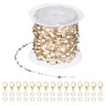 PATIKIL Stainless Steel Jewelry Chain, 16Ft 2mm White Enamel Link Cable Chains for Necklace Earring Bracelet Findings Jewelry Making Trucker Hat Chains, Gold/White - color: Gold/White