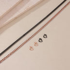 Mother’s Day Gift – Permanent Bracelet Kit with Love Vow Card, 316L Stainless Steel Chain & 925 Silver Heart Clasp, Handcrafted, Ideal for Anniversary & Romantic Date Night - color: Rose Gold + Black 1