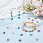PH PandaHall 70pcs 7 Colors Faceted Beads, 12mm Flat Hexagon Crystal Beads Electroplate Glass Bead AB Color Craft Spacer Loose Bead for DIY Jewelry Bracelet Necklace Earring Crafting