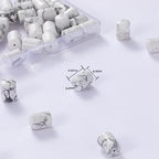 Natural White Turquoise Cylinder Tube Beads 10x14mm 38cm/str Loose Semi Gemstone Stone Beads for Making Bracelets Necklace - color: White Turquoise