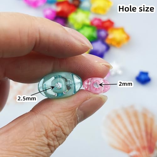 50pcs 18mm Acrylic Star Beads Spacer Beads for DIY Jewelry Making Bracelet Necklace Key Chains Handmade Craft(Rose Red) - color: Rose Red, size: 18mm