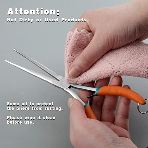 Extra Long Needle Nose Pliers For Jewelry Making 7 Inches Straight Needle Nose Plier With Serrated Jaw Fishing Hook Remover Tool With Lanyard Long Nose Pliers For Hard-To-Reach Narrow Spaces - style: Extra Long Nose