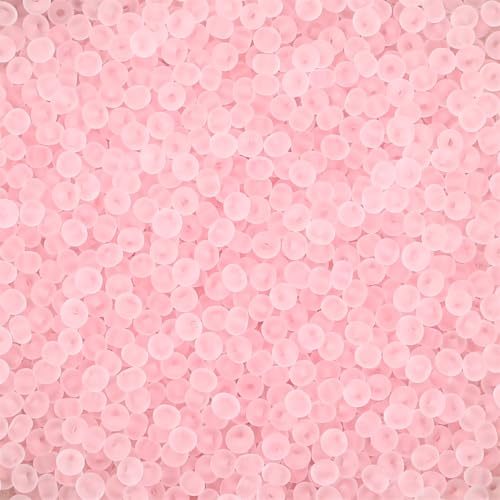 4mm Frosted Glass Seed Beads for Jewelry Making, 1000pcs Tiny Glass Bead Matte Pony Loose Spacer Beads for Beading, Friendship Bracelet, Pendants, Necklaces, DIY Crafting, Light Pink - color: Light Pink