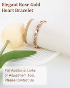 BioMag Magnetic Bracelet for Women, Titanium Steel Wristband Brazaletes for Pain Relief Solid Pure Copper Jewelry Gift with Adjustable Tool - color: Rose Gold