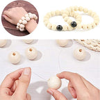 100Pcs 20mm Unfinished Wood Beads Round Wooden Spacer Beads Natural Wood Loose Beads - size: 20