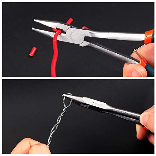SPEEDWOX Long Nose Pliers Long Reach 6 Inch Mini Wire Cutter Side Cutting Fine Pliers for Hard to Reach Confined Areas Serrated Jaws High Leverage Reduce Efforts Jewelry Making Tools - style: Long Nose Pliers