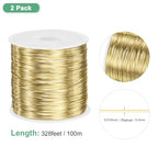 M METERXITY 2Roll 0.4mm Jewelry Wire, 26 Gauge 328FT Craft Wire Copper Beading Wire for Jewelry Making/Planting/Weaving/DIY Crafting, Soft Metal Wires [100M, Gold] - color: Gold, size: 26 Gauge 328FT