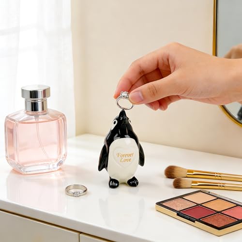 Gifts for Him Her Boyfriend Girlfriend, To My Love Handmade Ceramic Mini Penguin Anniversary Birthday Gifts for Women Men, Romantic Valentines Forever Lover Gifts for Wife Husband Couples Cute Decor - style: Penguin