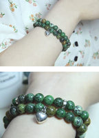 2Pcs Healing Crystal Bracelets for Women Handmade Beaded Bracelet Healing Prayers Crystal 8mm Natural Stone Beads Bracelet Stress Relief Get Well Soon Gifts