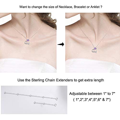 Dorella Sterling Silver Necklace Extenders Chain Set of 2 Pcs Pack 2" and 5" or 3" and 4" - Solid 925 Sterling Silver Fine Chain Dainty Durable Adjustable - color: A Sterling Silver 5" + 2" Rolo Chain Necklace Extender