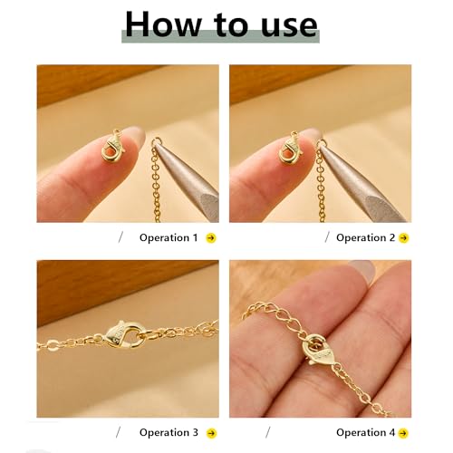 23Pcs 14K Goldplated Lobster Claw Clasps 10mm with Open Jump Rings Jewelry Making Set, 925 Sterling Silver Jewelry Finding Supplies Small Gold Lobster Clasps for Necklaces Bracelet Chains Connector - color: 23PcsA_Gold