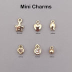 INSPIRELLE 60pcs Crystal Mini Charm Gold Plated Long-Lasting Cute Pendants for Jewerly Bracelet Necklace Making