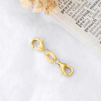 10K Gold Clasp Double Lobster Clasp Necklace Extender Clasp Bracelet Extension Connector for DIY Necklace Bracelet Jewelry Making(Style 6) - size: style 6