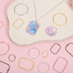 48 Pcs Alloy Open Back Bezel Pendants, 6 Styles Hollow Frame Pendants Ring for Resin Jewelry Making, DIY Craft Blank Bezels Molds for Earrings, Necklaces, Bracelets, Pressed Flower Charms (4 Colors)