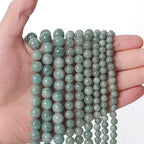 HAAMIIQII 6mm Natural Green Burmese Jade Beads Round Gemstone Loose Beads for Jewelry Making 2 Strands (120-130pcs) - color: Burmese Jade, size: 6mm (120-130pcs)