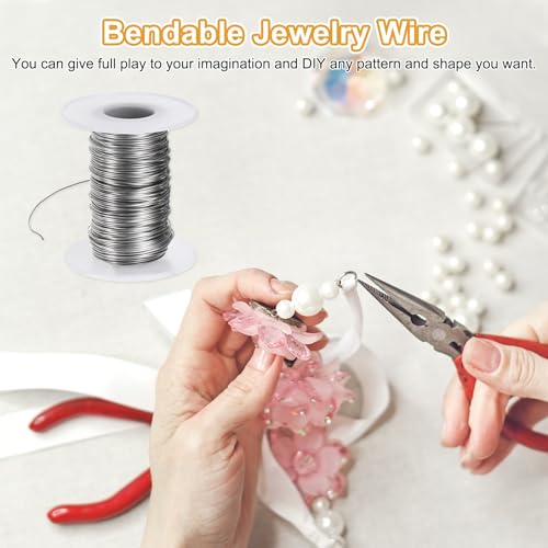 M METERXITY 20 Gauge Stainless Steel Craft Wire, 0.8mm 131 ft Bendable Floral Snare Wire for Jewelry Making/Sculpting/Armature Crafting/Floral Bonsai/DIY Crafts - size: 20 Gauge x 131 ft