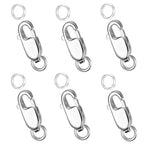 Dailyacc 925 Sterling Silver Lobster Clasp with Closed Jump Rings Gold Necklace Clasps and Closures for Jewelry Bracelet Extender,Made in Italy - color: 6pcs Silver, size: 0.39IN/10MM