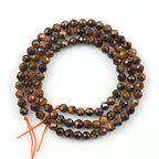 120pcs 3mm Natural Yellow Tiger Eye Gemstone Beads Faceted Round Loose Stone Beads for Jewelry Making - color: Yellow Tiger Eye, size: 2.8-3.3mm