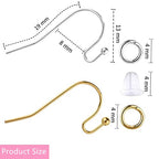 Earring Hooks, 600pcs Hypoallergenic Earrings Making kit(Silver and Gold) Earrings Finding Component Accessories,Earring Backs,Jump Rings for Jewelry Making DIY Craft