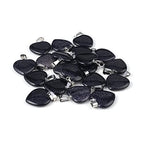 LE SKY 20 Pcs natural stone pendants heart shape healing stone charms for jewelry making - color: blue sand