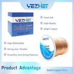 99.9% Solid Bare Copper Wire(12 Gauge, 2.05MM), Dead Soft, 1 Pound Spool Pure Copper Wire for Crafts, Electroculture Gardening, Jewelry Making - size: 12GA