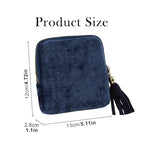 Travel Jewelry Case, Soft Velvet Organizer Pouch with 5 Compartments & Tassel Zipper, Anti-Scratch Jewelry Bag Storage Holder for Bangle Bracelets Earrings Necklace, Women Gifts - color: Dark Blue