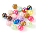 Craftdady 12mm Colorful Acrylic Round Beads for Bracelet 20Pcs AB Color Chunky Bubblegum Beads Loose Spacer Plastic Bubble Gum Ball Beads for DIY Craft Necklace Keychain Jewelry Making
