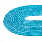 2 Strands (300PCs) Lake Blue Jade Rondelle Beads, 2 * 4mm Gemstone Loose Spacer Abacus Disk Beads for DIY Bracelet Necklace Earrings Jewelry Making, Craft Supplies Beading Kit - color: Lake Blue Jade, size: 2*4MM