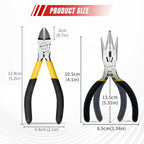 Mini Jewelry Pliers Set - 5 Inch Needle Nose & Flush Wire Cutters - Spring Loaded Precision Pliers for Jewelry Making, DIY Crafts, Model Building, Electronics - size: 5" Wire Cutter+5" Needle Nose