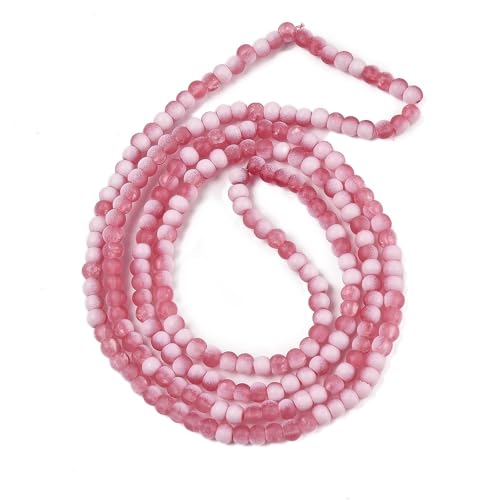 KISSITTY 50pcs Matte Beads Gradient Color Glass Frosted Crystal 4mm Rondelle Pale Violet Red Center Drilled Loose Craft Beads for Jewelry Making Earring Bracelet Necklace DIY Crafts - color: Pale Violet Red