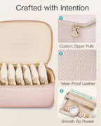 VLANDO Jewelry Box with 8 Velvet Jewelry Bags Travel Jewelry Case for Mothers Day Mom Gifts, Jewelry Organizer Necklace Rings Earrings Bags Gift Ideas for Birthday Bride (Pink) - color: 8PCS-Pink