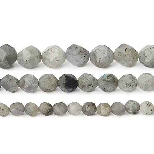 BEADIA Faceted Natural Spectrolite Stone Round Beads 6mm 36cm/Strand for Jewelry Making - color: Spectrolite, size: 6mm