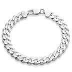 Miabella Italian 925 Sterling Silver Solid 9mm Diamond-Cut Cuban Link Curb Chain Bracelet for Men, Made in Italy - style: Length 8.5 Inches (large)