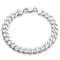 Miabella Italian 925 Sterling Silver Solid 9mm Diamond-Cut Cuban Link Curb Chain Bracelet for Men, Made in Italy - style: Length 7.5 Inches (small)