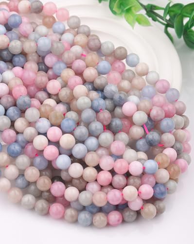 Natural Stone Beads 8mm Polished Round Smooth Gemstone Beads for Jewelry Making Supplies 15 Inch(45 Beads) (Morgan) - color: Morgan-45pcs