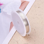 1 Roll 82.02 Feet(25m) 32 Gauge Round Copper Jewelry Bendable Wire Long-Lasting Plated Jewelry Wire Soft Artistic Wires Copper Metal Beading for Jewelry Making Crafts,Silver Color Plated - color: 32 Gauge,Silver Color Plated