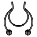 20G Fake Nose Rings Hoop Clip-on Stainless Steel Septum Jewelry Non Piercing Fake Cartilage Earring Lip Rings Faux Nose Ring Piercing Jewelry for Women Men - color: Set H: 1PC Black