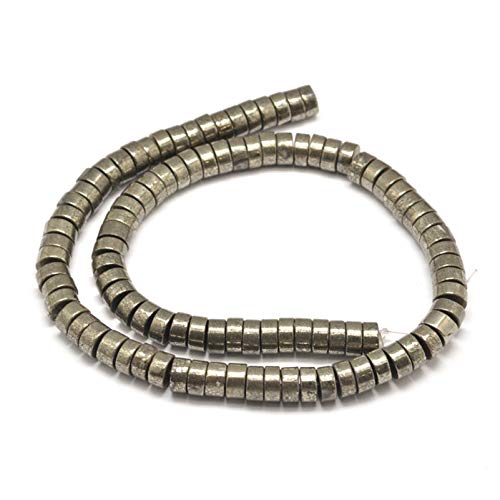 Craftdady 48Pcs Heishi Coin Natural Pyrite Beads 8mm Tiny Flat Round Disc Spacer Beads Healing Chakra Loose Beads for Jewelry Bracelet Necklace Earring - color: Pyrite, size: 8mm