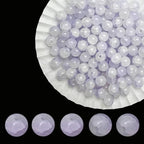 8mm Crackle Glass Beads for Jewelry Making, 700Pcs Round Crystal Beads for Bracelets, DIY Crafts (Lavender Crackle) - color: Lavender Crackle