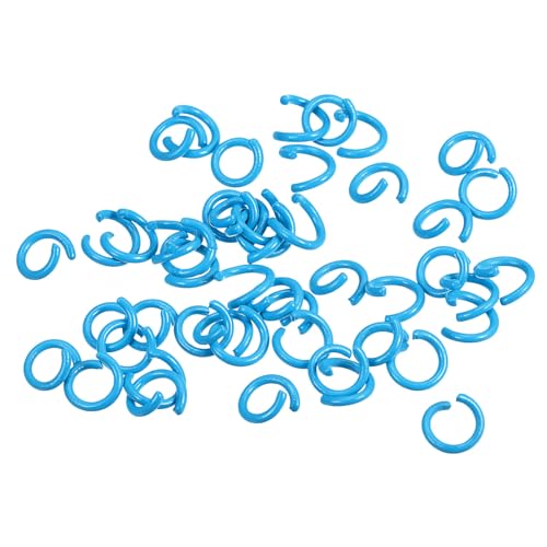 uxcell Open Jump Rings, 8mm Colorful O-Ring Connectors for DIY Crafts Jewelry Making, Carbon Steel, Light Blue, 200Pcs - color: Light Blue, size: 8mm