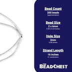 The Bead Chest Shiny Silver Snake Disk Beads 6mm, Full Strand of Quality Metal Spacers for DIY Jewelry Design - color: White,Silver