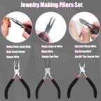 MONVICT Jewelry Making Supplies Kit with Jewelry Making Tools, Findings, Necklace Chain, Jewelry Wires, Adjustable Magnifier, Carry Bag, Meet All the Needs of Jewelry Making, Repair, Beading
