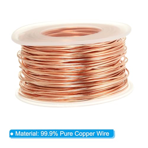 PATIKIL 98.42 Feet Solid Bare Copper Wire,18 Gauge 99.9% Pure Copper Wire 1mm Soft Beading Wire Metal Plant Stem Ties for Jewelry Craft (30m) - size: 1mm x 98.42ft