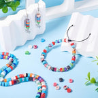 Craftdady 214 pcs Natural Stone Heishi Beads for Jewelry Making 6 mm Synthetic Imperial Jasper Disc Spacer Beads Flat Round Loose Gemstone Beads for Bracelet Earrings Necklace Making - color: Colorful, 6mm