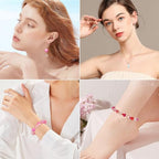 1000pcs Glass Beads for Jewelry Making Colorful Rainbow Craft Crystal Beads with Loose Beads Sparkly Beads for DIY Necklace Bracelet Earring(Red/Pink) - color: Red/Pink