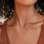 Mothers Day Gifts - Dainty Silver Gold Necklaces for Women Cute Station Choker Simulated Diamond Necklace Simple Layering CZ Necklace Trendy Jewelry Gifts - color: Gold, style: 5pcs Hanging CZ-Cable Chain