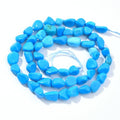 Blue Turquoise Pebble Nugget Oval Free Tumbled Stone 6-8mm Natural Gemstone Loose Beads Approx 15.5 inch for DIY Jewelry Making - color: Blue Turquoise