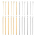 UNICRAFTALE Metal Bar Charms Stainless Steel Bar Pendants Golden & Stainless Steel Color Charms Metal Necklace DIY Pendant for Earrings Jewelry Making